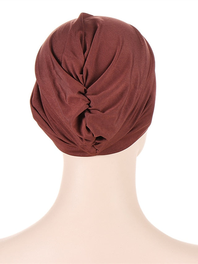 Bohemian Hijab Caps Women Stretchy Hijab Scarf Solid Colors Muslim Hijab Headscarf Turban Hat Muslim Scarf Crinkle Hijab New - LuckyFash™