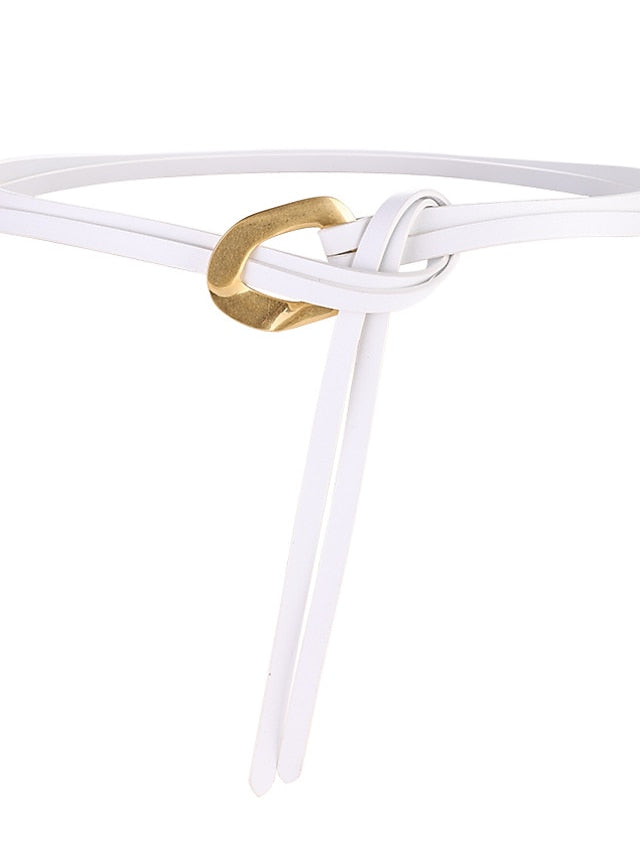 Women's Skinny Belt Party Street Dailywear Daily Coffee Black Belt Pure Color White Fall Winter Spring Summer - LuckyFash™