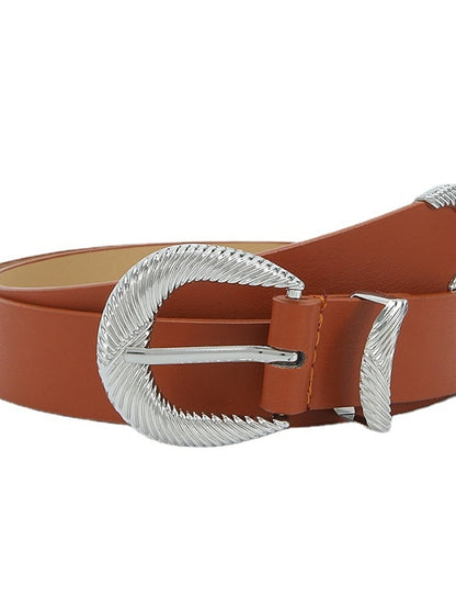 Unisex PU Buckle Belt PU Leather Prong Buckle D-ring Classic Casual Party Work Black White Pink Brown for Women - LuckyFash™