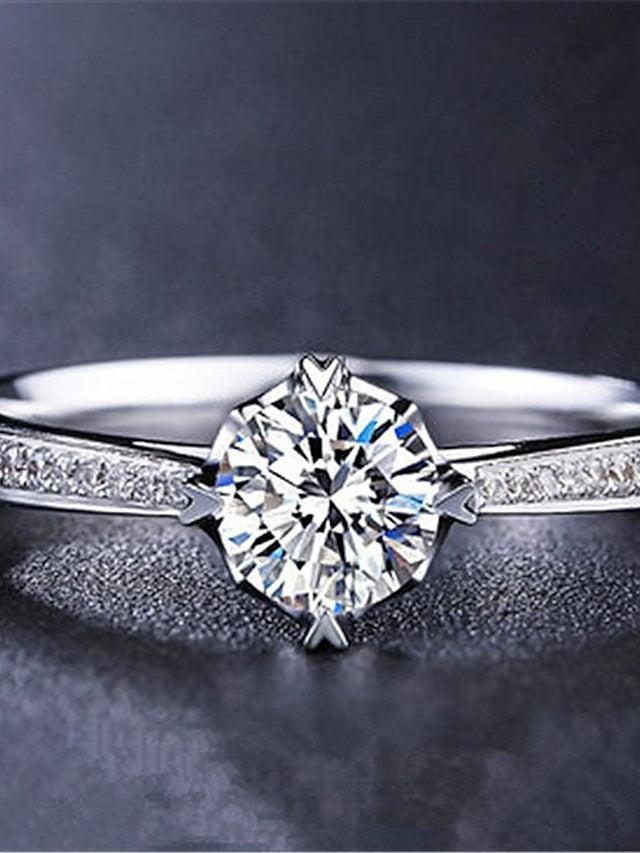 Wedding Ring For Women's Anniversary Party Evening Gift Imitation Diamond Alloy Classic - LuckyFash™