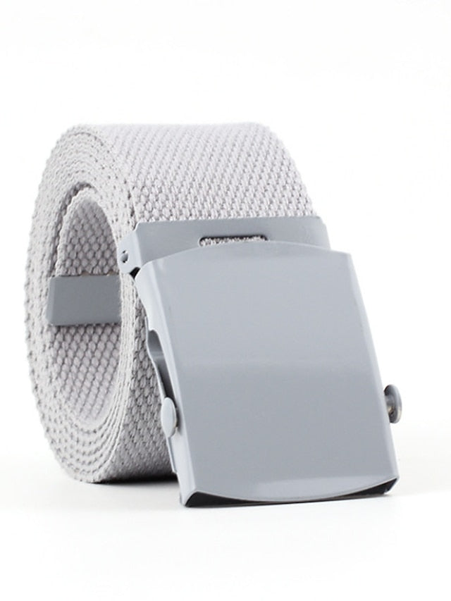 Women's Unisex Web Belt Canvas Sliding Buckle Plain Casual Classic Party Daily Violet Green White Black - LuckyFash™