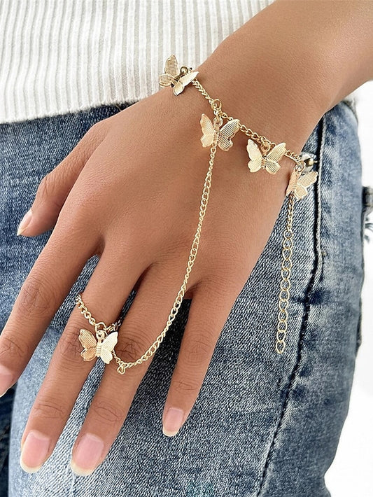 Women's Chain Bracelet Classic Butterfly Fashion Personalized Luxury Elegant Alloy Bracelet Jewelry Gold For Party Evening Holiday Date Birthday Festival - LuckyFash™