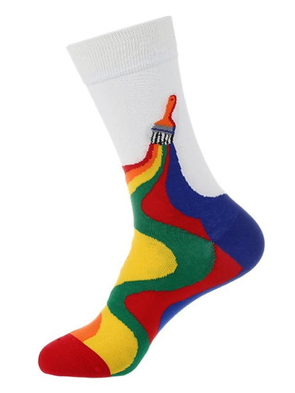 Women's Crew Socks Home Office Daily Spandex Nylon Cotton Basic Casual Classic Warm Elastic 1 Pair - LuckyFash™