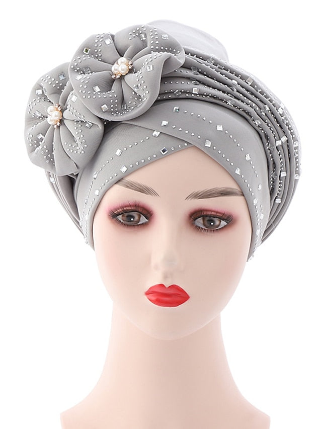 Women's Beanie / Slouchy Party Dailywear Sports Outdoor Beaded Flower Flower Black White Hat Basic Red Fall  Winter - LuckyFash™