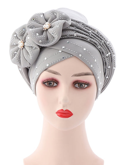 Women's Beanie / Slouchy Party Dailywear Sports Outdoor Beaded Flower Flower Black White Hat Basic Red Fall  Winter - LuckyFash™