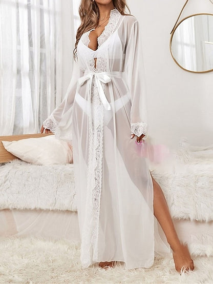 Women's Lace Dress Sheath Dress Long Dress Maxi Dress Sexy Classic Lace Bow Solid Colored V Neck Party White 2023 Summer Spring S M L XL - LuckyFash™
