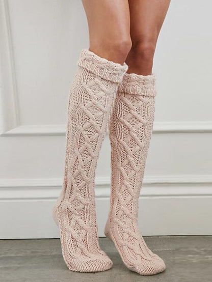 Men's Women's Knee High Socks Outdoor Home Daily Solid Color Spandex Cotton Sporty Simple Cute Casual / Daily 1 Pair - LuckyFash™