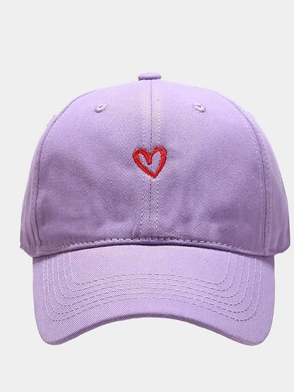 Cotton Baseball Caps Unisex Casual Sunhat Heart Embroidery Man Women Summer Hat Outsport Daily Duck Tongue Cap Couple Sun Visor - LuckyFash™