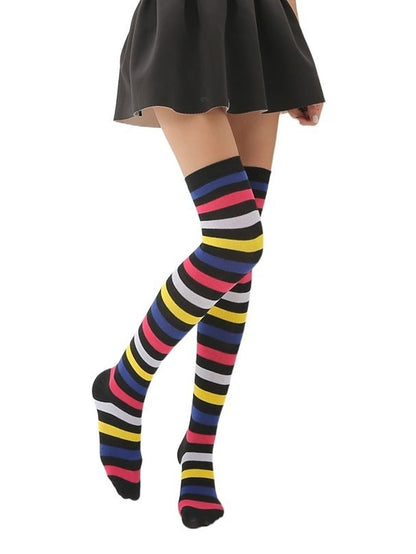 Women's Stockings Work Daily Holiday Rainbow Polyester Cotton Simple Casual Lolita Casual Cute Casual / Daily 1 Pair - LuckyFash™