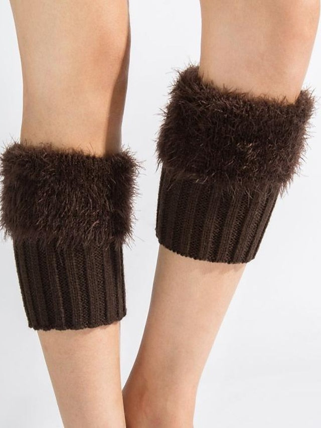 Leg Warmers Boot Cuffs Work Daily Solid Color Acrylic Fibers Basic Classic Warm 1 Pair for Women - LuckyFash™