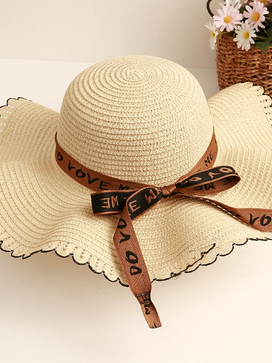 Women's Sun Hat Straw Hat Holiday Straw Vacation Beach Sunscreen Breathability Casual / Daily 1 pcs - LuckyFash™