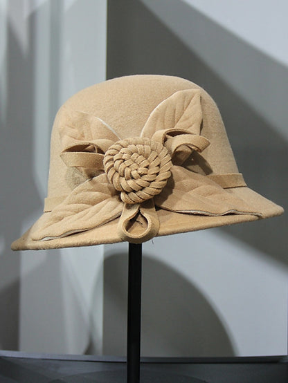 Women's Party Hat Party Wedding Special Occasion Flower Flower Wine Camel Hat / White / Blue / Fall / Winter / Spring - LuckyFash™