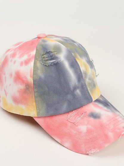 Hole Style New Tie Dye Irregular Gradient Baseball Cap Men's And Women's Colorful Cap Outdoor Sun Protection Adjustable Hat - LuckyFash™