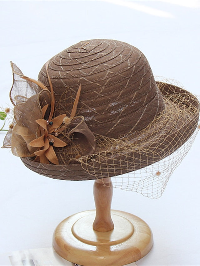 Women's Hat Bucket Hat Sun Hat Black Purple Pink Party Outdoor Dailywear Floral Floral Portable Windproof Comfort - LuckyFash™